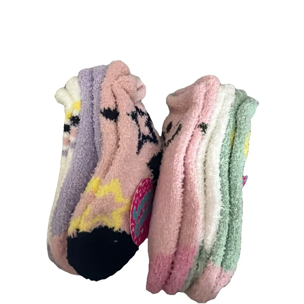 Toddler Girl Cozy Fluffy Fuzzy Socks 6 Pairs Warm Winter Size 11-4